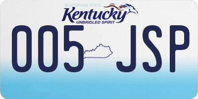 KY license plate 005JSP