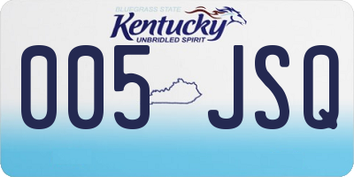 KY license plate 005JSQ