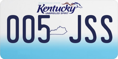 KY license plate 005JSS