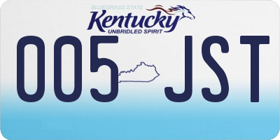 KY license plate 005JST
