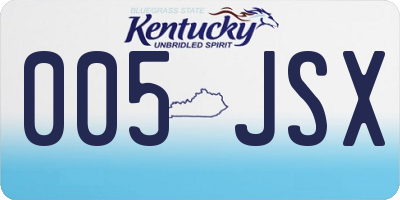 KY license plate 005JSX