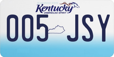 KY license plate 005JSY