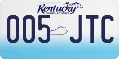 KY license plate 005JTC