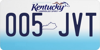KY license plate 005JVT
