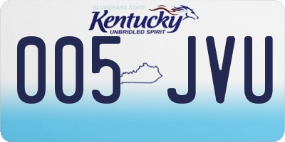 KY license plate 005JVU