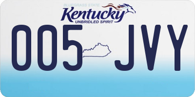 KY license plate 005JVY
