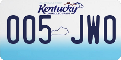 KY license plate 005JWO