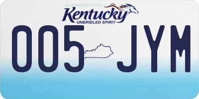 KY license plate 005JYM