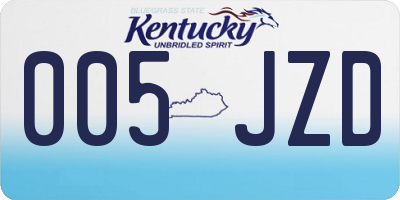 KY license plate 005JZD