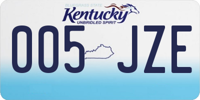 KY license plate 005JZE