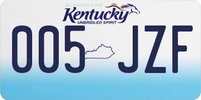KY license plate 005JZF