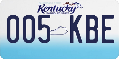 KY license plate 005KBE