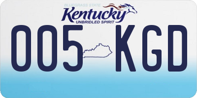 KY license plate 005KGD