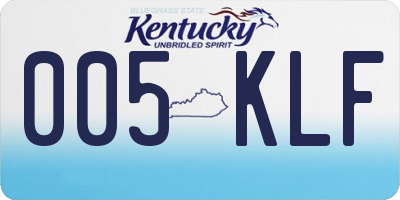 KY license plate 005KLF