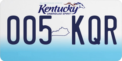 KY license plate 005KQR