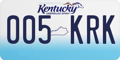 KY license plate 005KRK