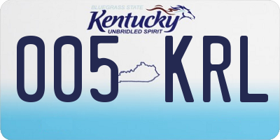 KY license plate 005KRL