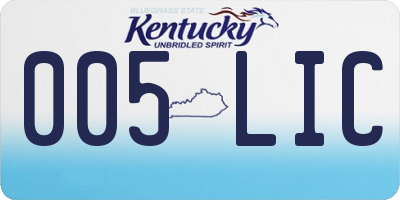 KY license plate 005LIC