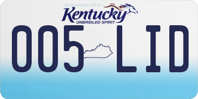 KY license plate 005LID