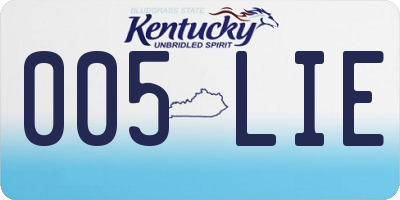 KY license plate 005LIE