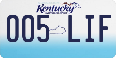 KY license plate 005LIF