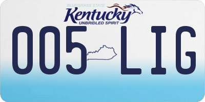 KY license plate 005LIG