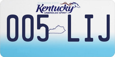 KY license plate 005LIJ