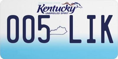 KY license plate 005LIK