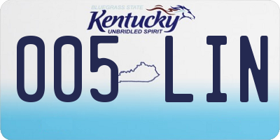 KY license plate 005LIN