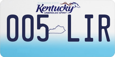 KY license plate 005LIR
