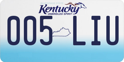 KY license plate 005LIU