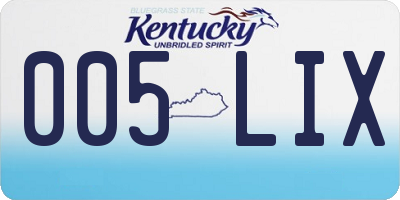 KY license plate 005LIX