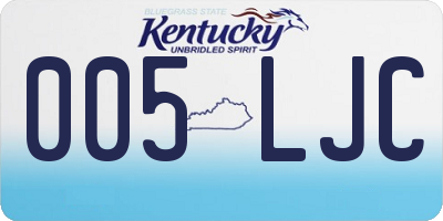 KY license plate 005LJC