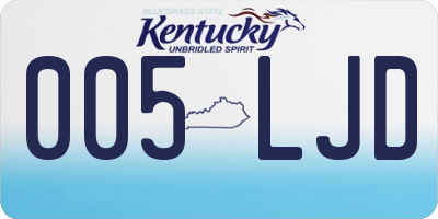 KY license plate 005LJD