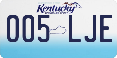 KY license plate 005LJE