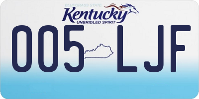 KY license plate 005LJF