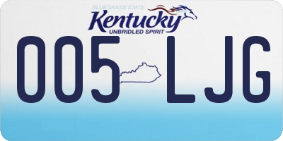 KY license plate 005LJG