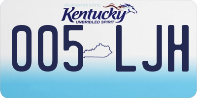KY license plate 005LJH