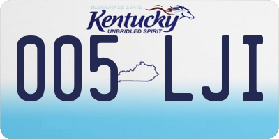 KY license plate 005LJI