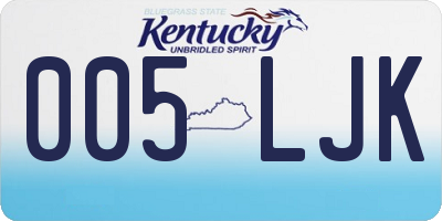 KY license plate 005LJK
