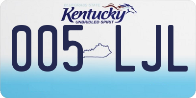 KY license plate 005LJL