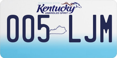 KY license plate 005LJM