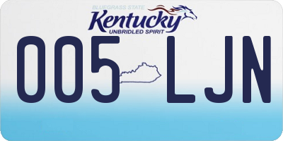 KY license plate 005LJN