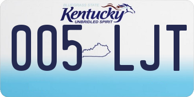 KY license plate 005LJT