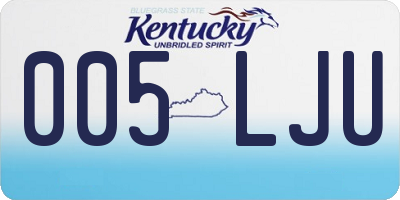 KY license plate 005LJU
