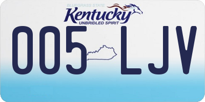 KY license plate 005LJV