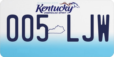 KY license plate 005LJW