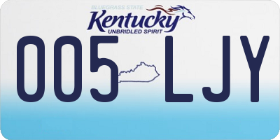 KY license plate 005LJY