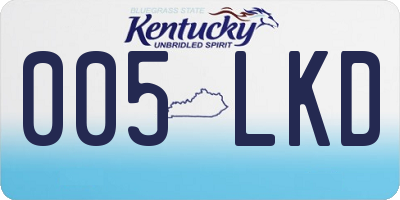 KY license plate 005LKD