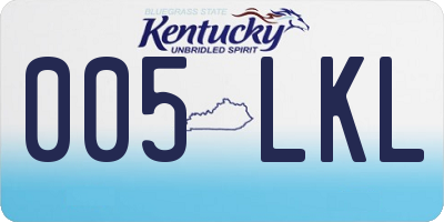 KY license plate 005LKL